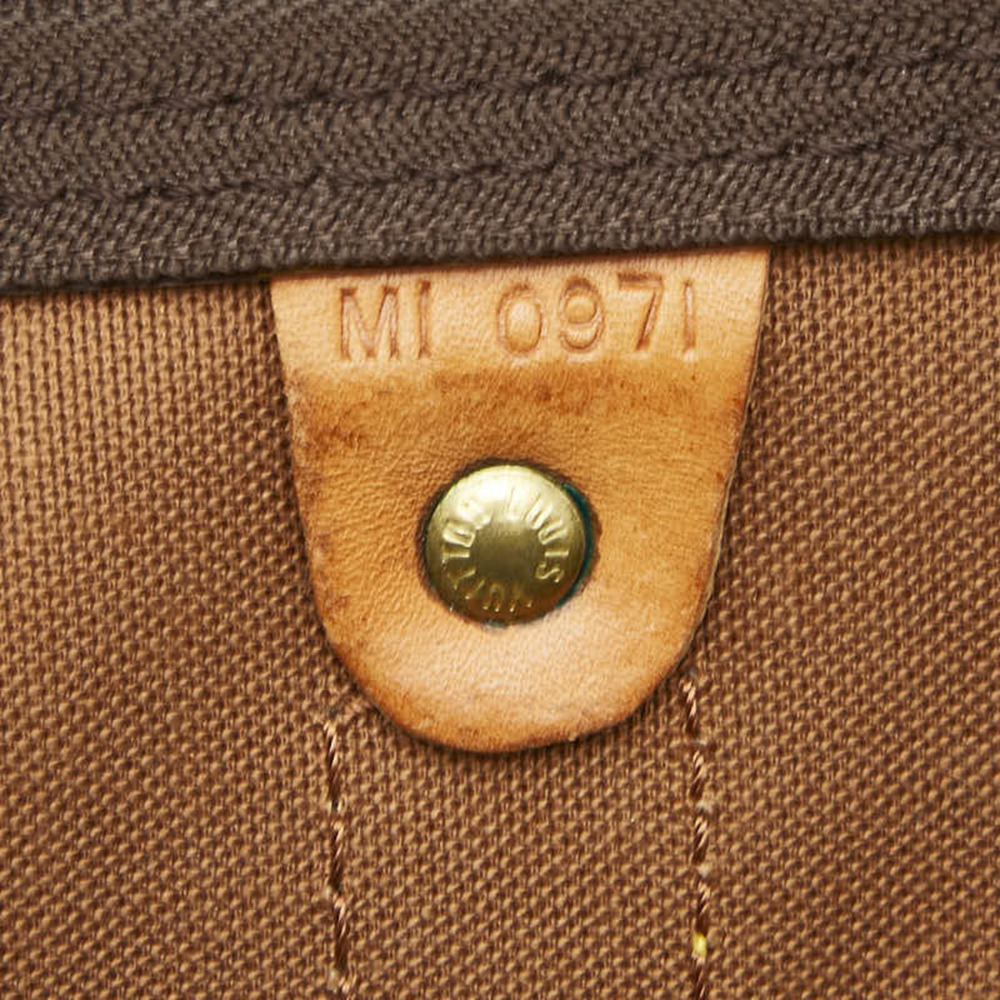 LOUIS VUITTON Authentic Brown Monogram Leather Keepall 60 Boston Bag - Picture 15 of 15